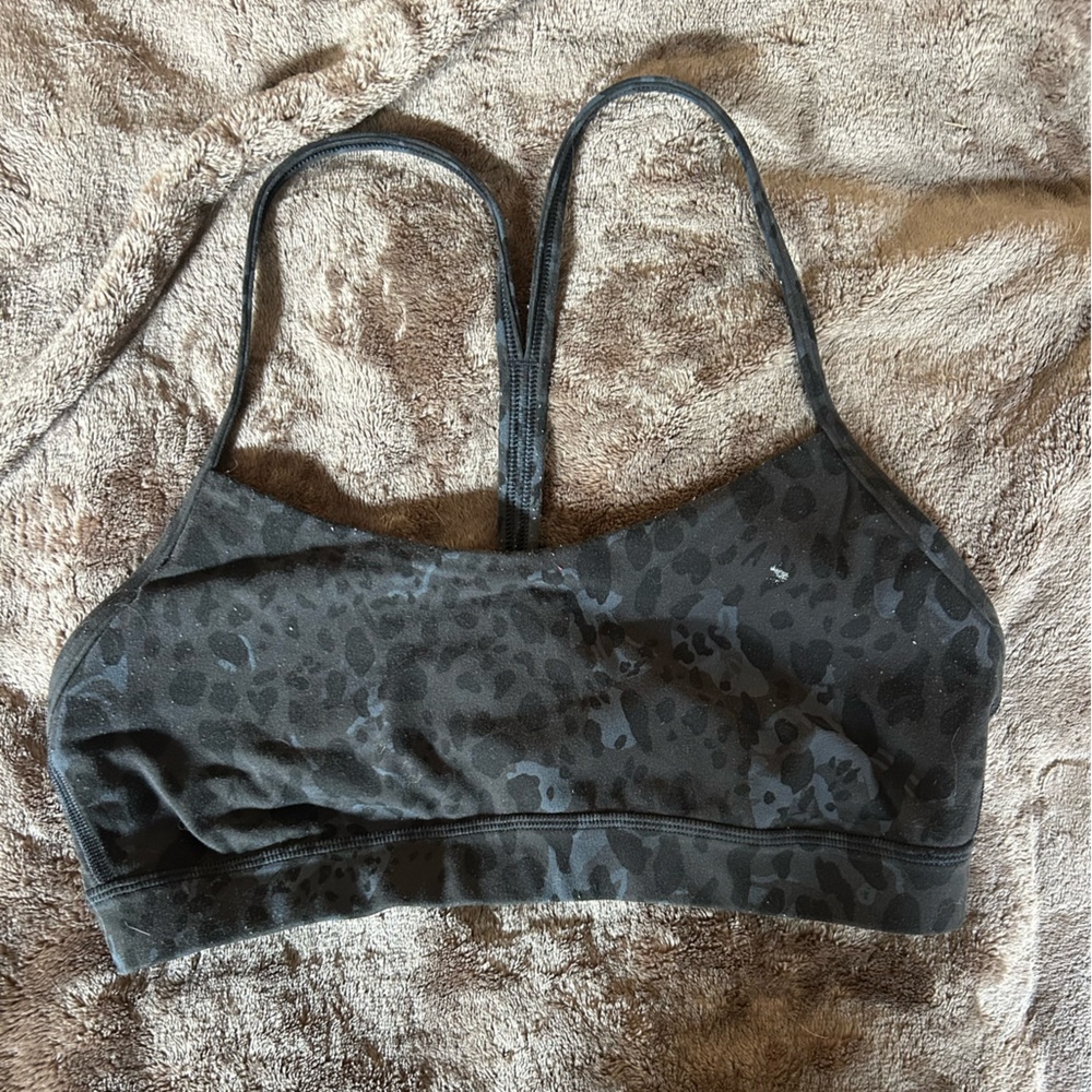 lululemon athletica Black Leopard Sports Bra